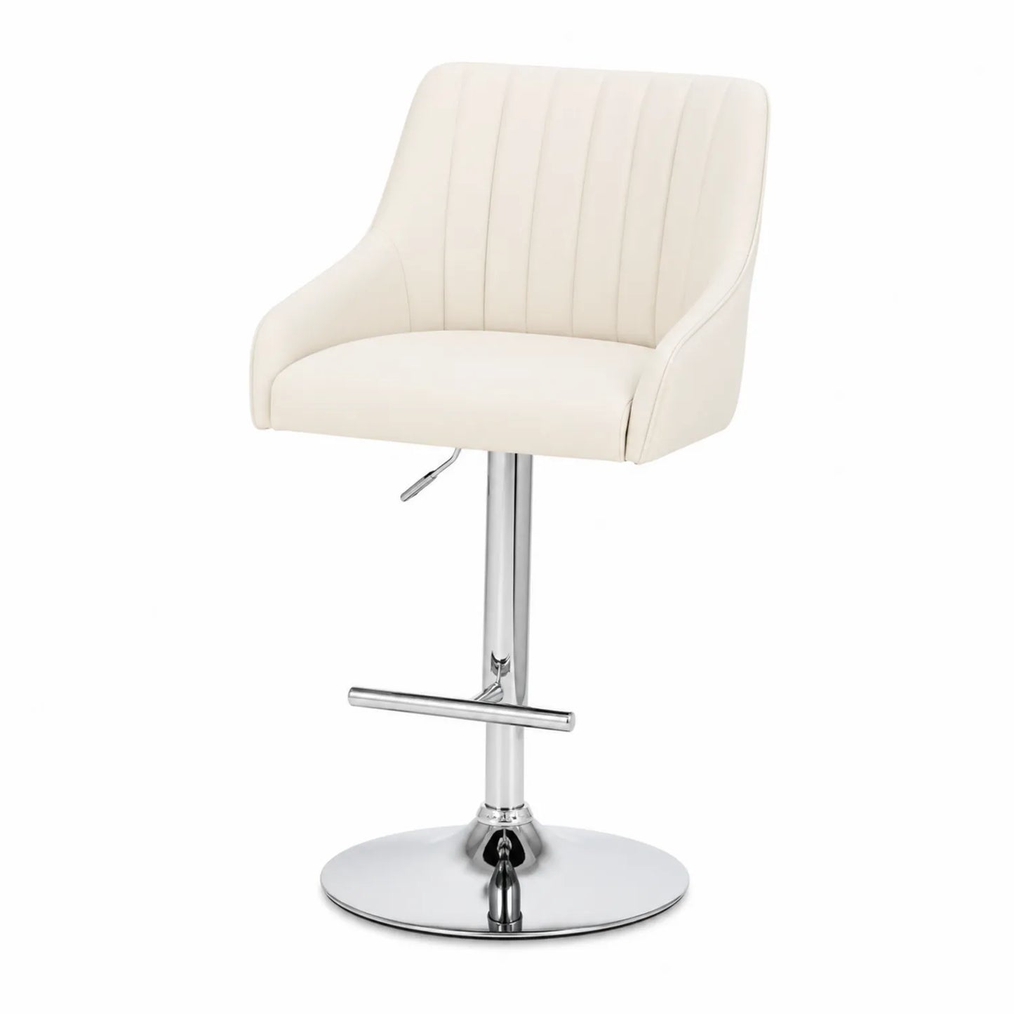 Sgabello da Bar in Pelle Sintetica con Base in Metallo