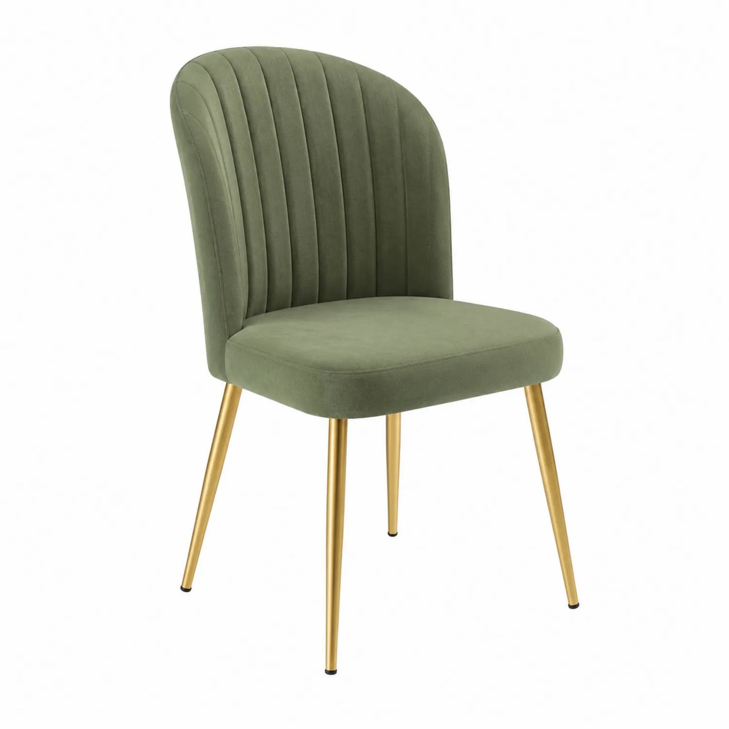 Sedia in velluto con gambe in metallo dorato Verde