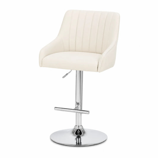 Sgabello da Bar in Pelle Sintetica con Base in Metallo