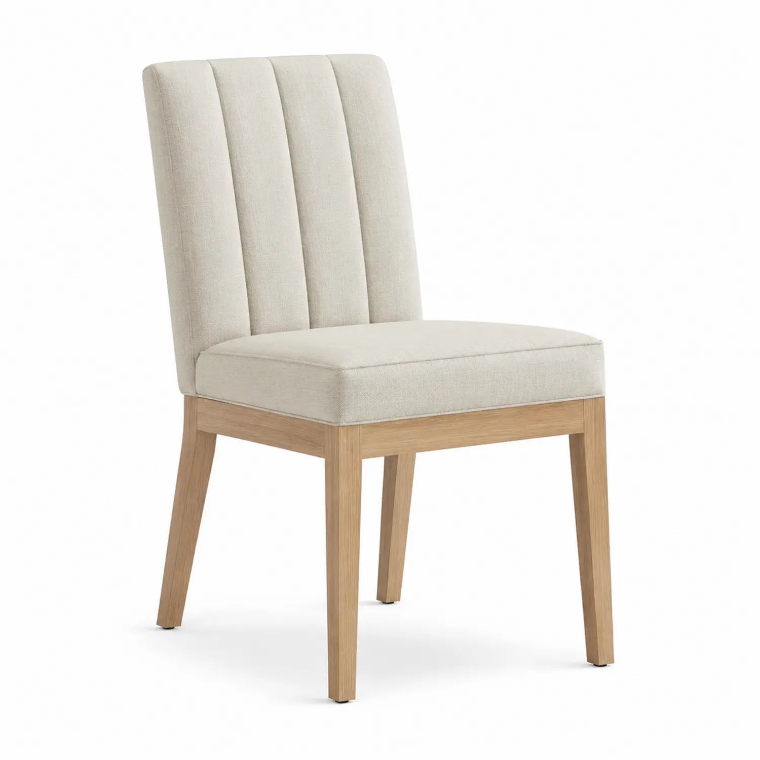 Sedia da pranzo in legno e tessuto beige