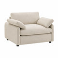Divano in tessuto beige singolo con braccioli regolabili