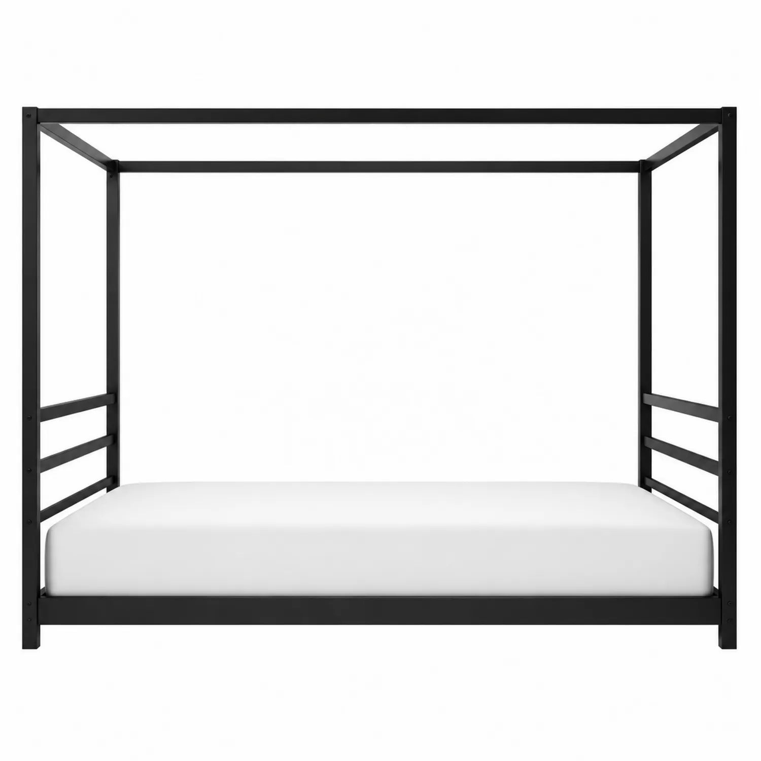 Letto a Baldacchino Metallo Nero 200x160 cm